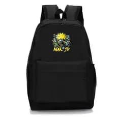 Mochila Escolar Naruto Com Bolso Lateral Porta Garrafinha Lançamento RK 01