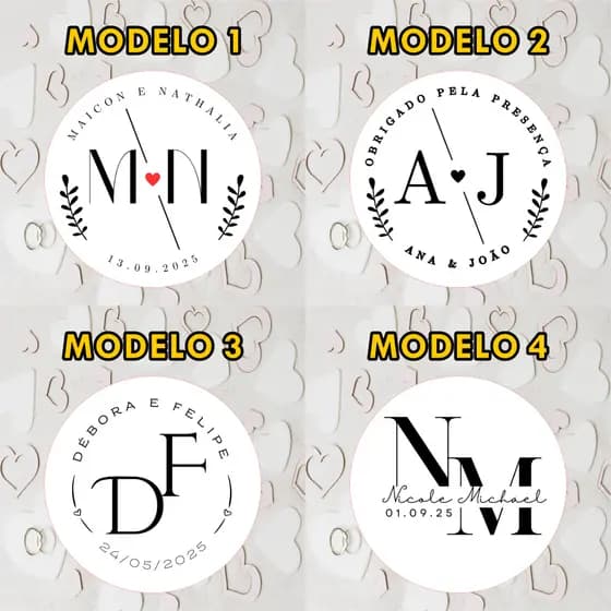 50 ou 100 unidades Adesivos Transparente Personalizado Casamento, Noivos | Adesivo Casamento