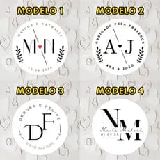 50 ou 100 unidades Adesivos Transparente Personalizado Casamento, Noivos | Adesivo Casamento