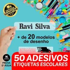 Etiqueta Escolar a prova d'água 5x1cm folha com 50 unid personalizada identificação Material Escolar