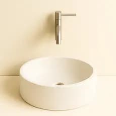 Cuba Redonda Banheiro Pia Apoio Sobrepor Concreto Luxo Artesanal Lavabo
