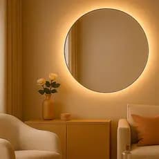 Espelho Com Led Redondo Para Banheiro Maquiagem + Suporte
