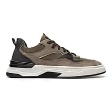 Tênis Masculino Sneaker Casual Bege Preto Premium Confortável Streetwear Moderno Sola Robusta Fashion Urbano Luxo Top