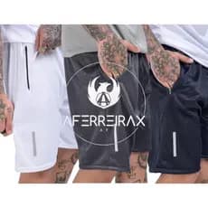 Kit 3 Bermudas Masculina Esportivas Dry Fit com Bolsos Cordão E Elastico Refletivo