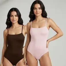Kit 2 Body Bori Bodi De Alçinha Regata Com Decote Reto Modelador Versátil