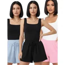 Kit 3 Shorts Femininos Duna Confortável Tecido Premium Leve e Soltinho Preço de Fabrica