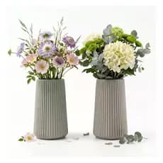 2 Jarros Decoração Para Plantas Branco Cimento Moderno