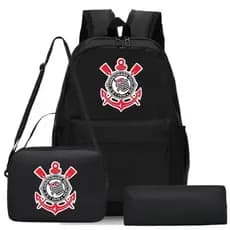 Kit 3 Mochila Unissex de Time + Lancheira Térmica + Estojo Envio 24 Hrs GB 01