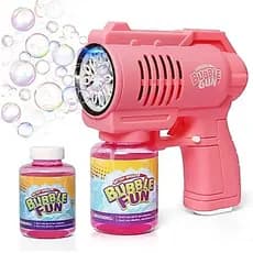 Brinquedo Pistola Arma Bolhas De Sabão Fabrica Bolhas Ar 10 Furos Máquina Lança Espuma Festa Refil