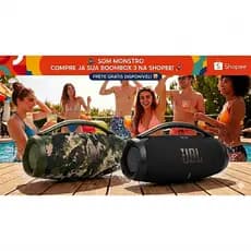 Caixa Som Bluetooth BOOMBOX 3 35CM 80W Moderna e Compacta