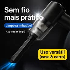 Aspirador de pó portátil para casa e Carro – Sucção Potente, Bateria Duradoura, Leve e Silencioso