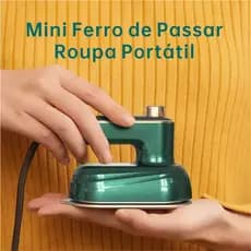 Mini Ferro de Passar Roupa Portátil Bivolt, Uso Doméstico e Viagem