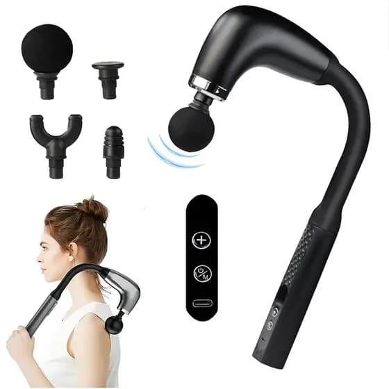 Massageador Muscular Portátil 4 em 1 Alongado 6 Velocidades Para Pescoço Ombro e Cintura