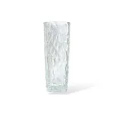 Vaso de Vidro 15,5X6cm Trabalhado Cristal Para Decoração
