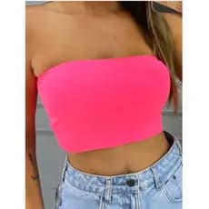 Blusa Cropped Top Faixa Sem Bojo Feminino Tomara Que Caia Blogueirinha Gael Shop
