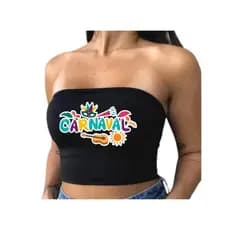 TOP FAIXA ESTILO CROPPED ESTAMPA CARNAVAL 2025 GaelShop