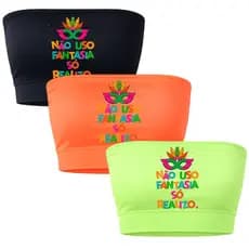 Kit 3 Top Faixa Carnaval Não Uso Fantasia Só Realizo Gaelshop