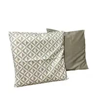 Kit 2 Capas De Almofada Decorativa Ziper Suede Bege 43x43cm