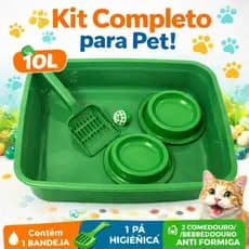 Kit Caixa de Areia para Gatos Pet Grandes Banheiro Sanitario Bandeja