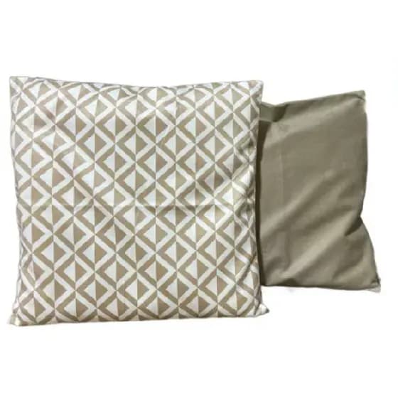Kit 2 Capas De Almofada Decorativa Ziper Suede Bege 43x43cm