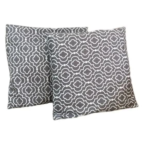 Kit 2 Capas Almofada Decorativa Arabesco Cinza 43x43cm