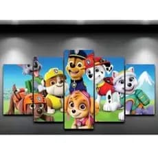 Quadro decorativo Patrulha Canina (5 peças) alta resolução