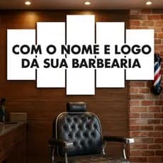 Quadro Decorativo Barbearia (Com o Nome e Logo da sua Barbearia) em MDF