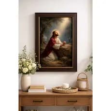 Quadro Decorativo Paixão de Cristo Jesus Orando no Horto das Oliveiras Religioso