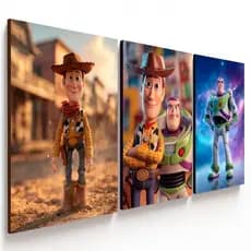 Trio de Quadros Toy Story Infantil Decorativo MDF Alta Qualidade para Quarto Criança Disney