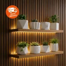 Vaso Decoracao - Kit até 8 Unidades Com ou Sem Planta - Mesa, Estante, Rack, Nicho