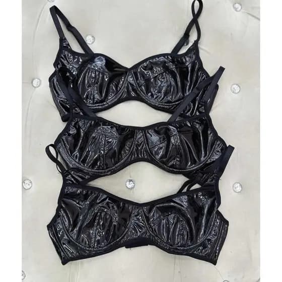 Cropped Top Vinil Alcinha Feminino Decote Regulagem