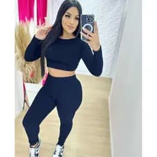 Conjunto Gringa Canelado 3d Grosso 2 Peças Elastano