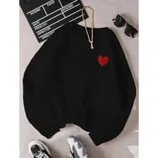 Moletom Careca Coração Gola Redonda Casaco Masculino Feminino Flanelado Unissex Inverno Frio Algodão Blusa