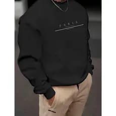 Moletom Careca Paris Dream Maker Gola Redonda Unissex Casaco Flanelado Blusa de Frio Moletom Algodão Suéter