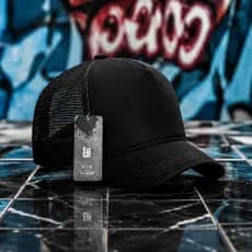 Boné Trucker Preto Liso Ajustável Aba Curva Com Tela Masculino Feminino