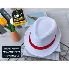 Chapéu Panamá Branco com Fita Vermelha - Versátil e Elegante para Praia e Cidade Chapéu Malandrinho