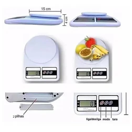 Balança de Cozinha DigitalCor Branco 10KG