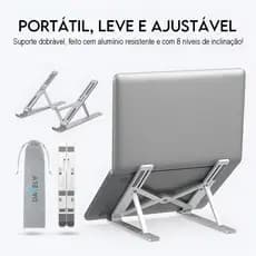 Laptop Suporte Base Notebook Tablet Alumínio Dobrável Portátil