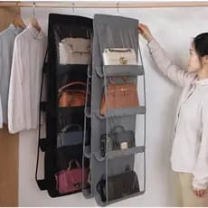 Organizador Multiuso Suporte De Bolsas Com Cabide Anti Poeira