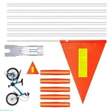 besteffie 13 Peças Bandeira Advertência Bicicletas Reguladoras Para, Incluindo Postes Fibra Vidro