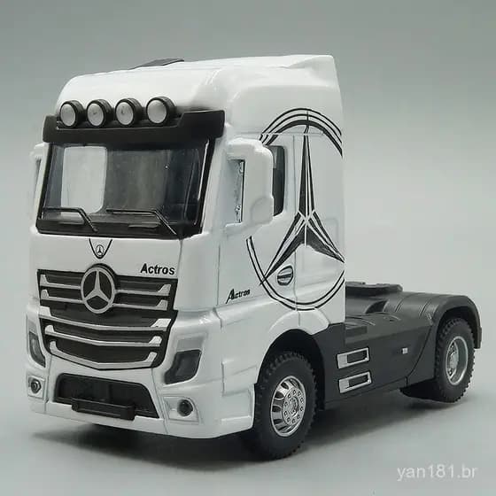 1 : 50 Modelo De Caminhão Metálico Diecast Toys Mercedes Benz Tractor Pull Back Com Som E Presentes Leves Para Crianças