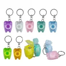 5 Pçs Em Forma De Dente Dental Chaveiro Portátil Fio De Náilon Limpo Adolescentes Acessório Para Cuidados Dentários