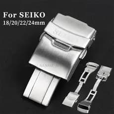 Fivela De Relógio De Aço Inoxidável 304 Sólido Para Seiko Diving Fecho Dobrável 18mm 20mm 22mm 24mm Botão De Pressão Dup