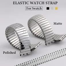 Pulseira De Relógio Elástica De Aço Inoxidável , 17mm 20mm , Para Swatch , Expansão , Metal , Prata , Ouro , Masculina E