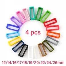 4pcs Anel De Fita De Relógio Colorido De Silicone 16mm 18mm 20mm 22mm 24mm Borracha Para O Suporte Do Retentor Smartwatch