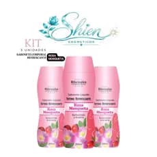 Kit 3 Unidades Sabonete Líquido Íntimo Refrescante Rosa Mosqueta 200Ml Rhenuks (Afilhado)