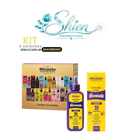 Kit 6 Unidades Spray Capilar Siliconizado 200ml Rhenuks (Afilhado)