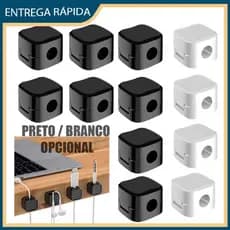 12x Braçadeira de cabo magnética Suporte de cabo Sob a mesa Gestão de cabos Organizador de suporte de cabos