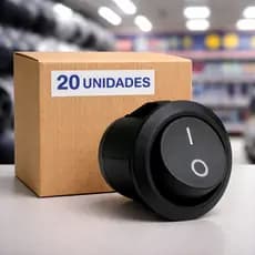 kit 20 Unidades Chave Gangorra Liga Desliga ON/OFF 12V 10A Interruptor Automotivo Redonda