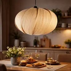 Lustre Bambu Moderno Sala Jantar – Luz Aconchegante + Pronta Entrega Luz Aconchegante